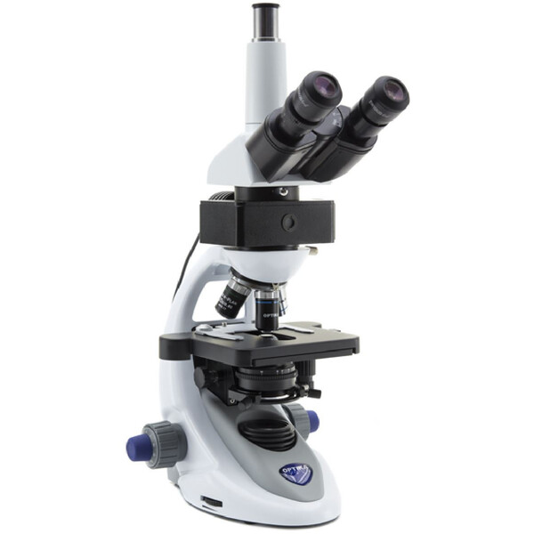 Optika Microscop B-293LD1, LED-FLUO, N-PLAN IOS, 1000x uscat, set de filtre albastre, trino