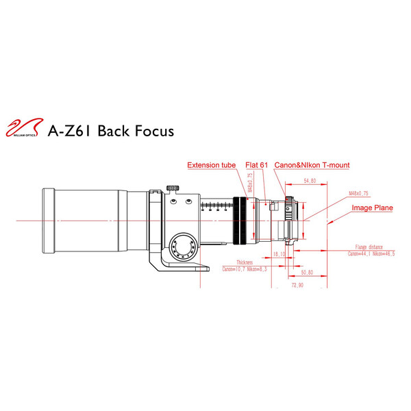 William Optics Refractor apochromat AP 61/360 ZenithStar ZS61 II OTA