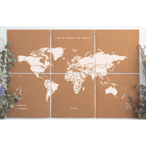 Miss Wood Harta lumii Puzzle Map XL - White