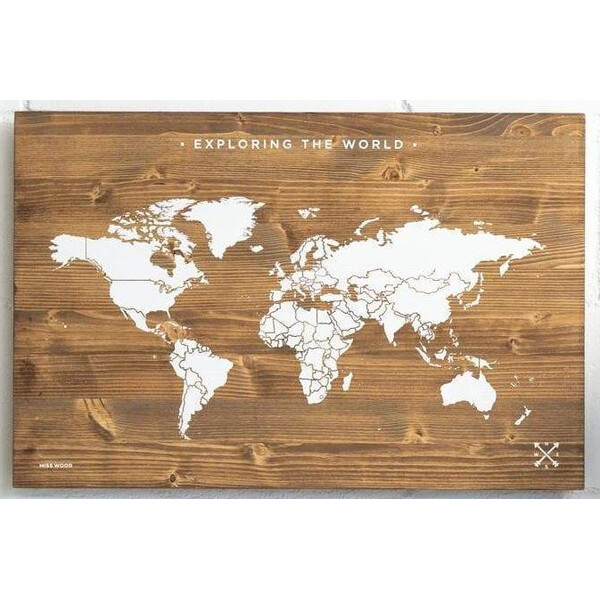 Miss Wood Harta lumii Woody Map Wooden 60x40