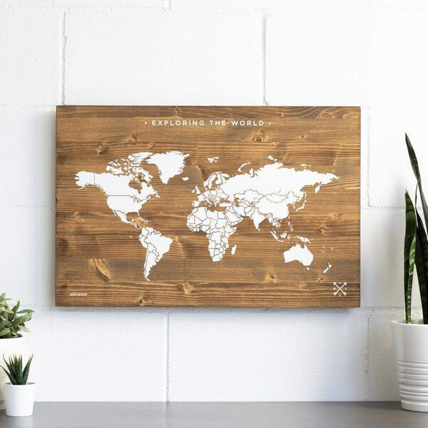 Miss Wood Harta lumii Woody Map Wooden 60x40