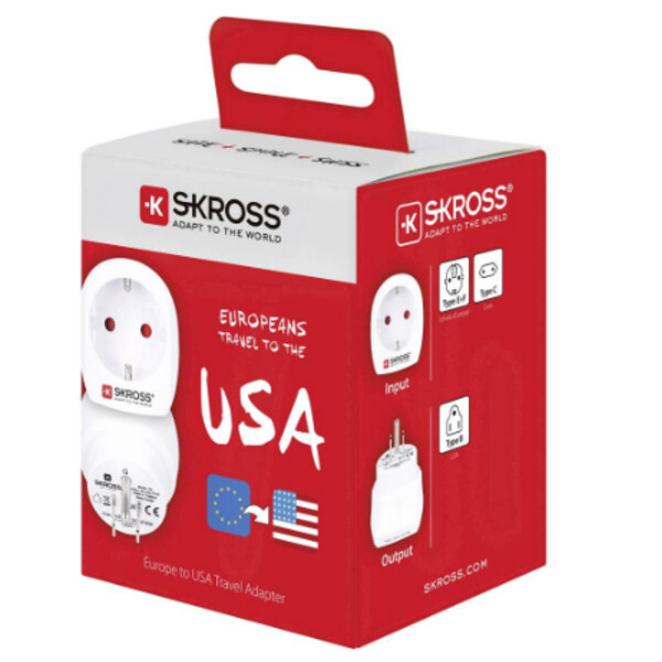 Skross Adaptor de călătorie Europe către SUA