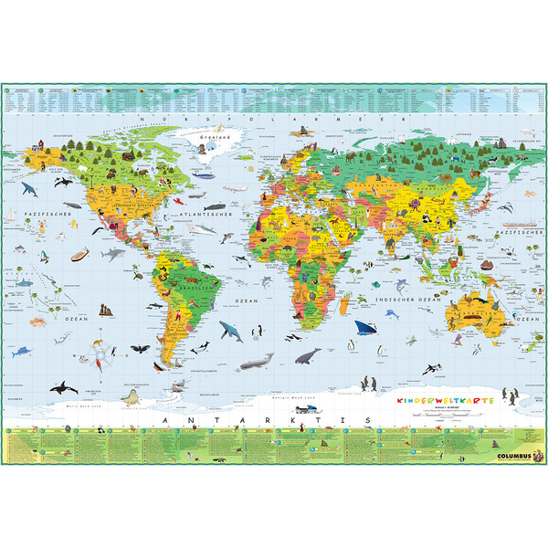 Columbus Harta pentru copii Terra (100x70)