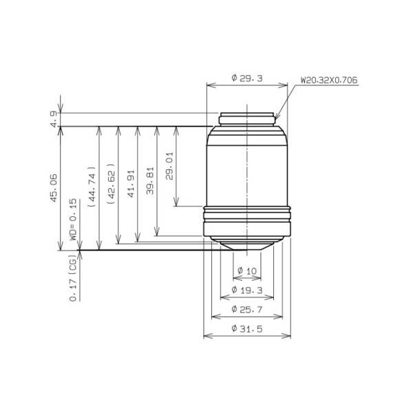 Objectif Evident Olympus UPLXAPO60XO, 60x, plan, apochro