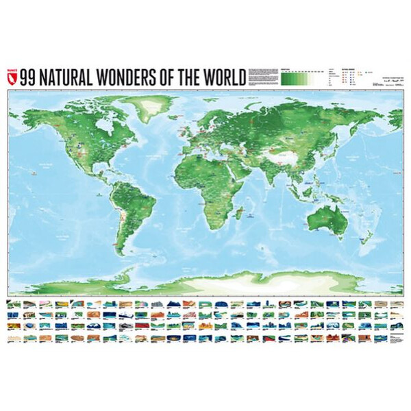 Marmota Maps Harta lumii 99 Natural Wonders (140x100)
