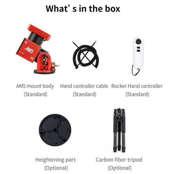 ZWO Montura AM5 harmonic drive equatorial mount + carbon tripod