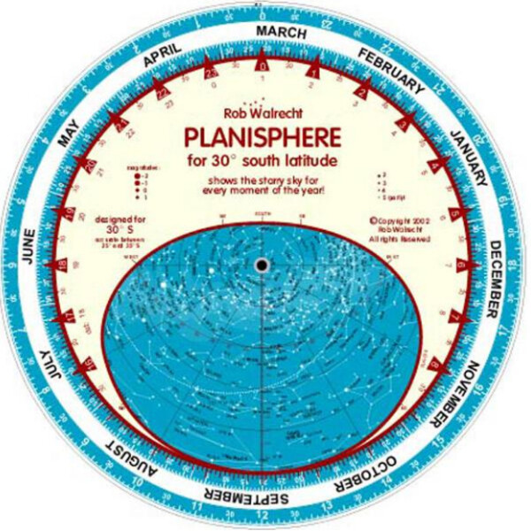 Rob Walrecht Harta cerului planisferio 30°S 25cm