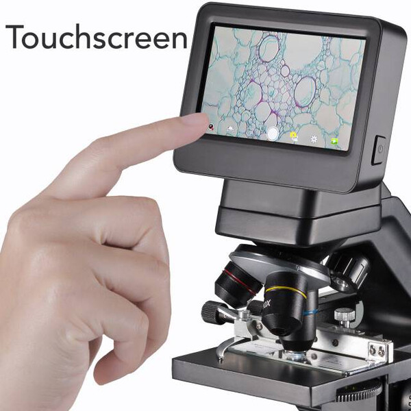 Bresser Biolux Touch, ecran, 30x-1125x, AL/DL, LED, 5 MP, HDMI, Microscop pentru școală și hobby
