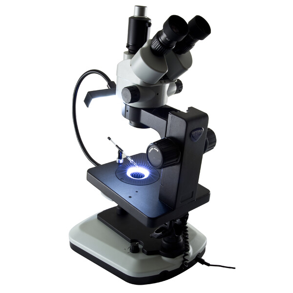 Optika Microscopul stereoscopic zoom OPTIGEM-20 trino, BF, DF, Greenough, l.d. 100mm, 10x/21mm, 0.7x-4.5x