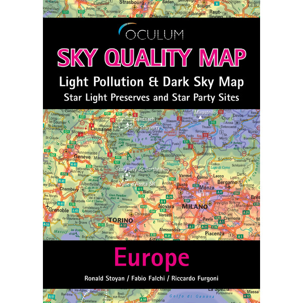 Oculum Verlag Hartă continentală Sky Quality Map Europe