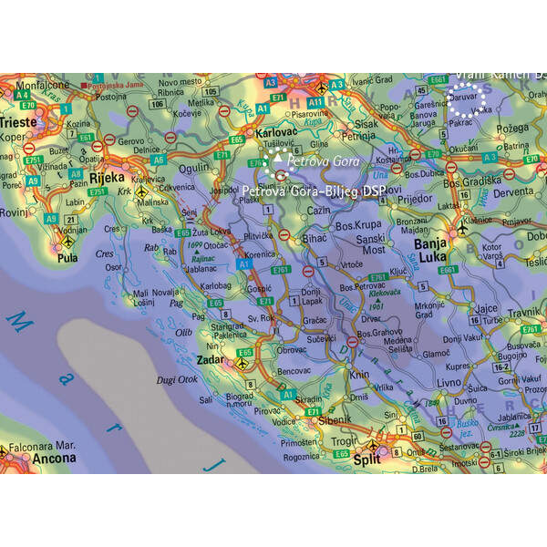 Oculum Verlag Hartă continentală Sky Quality Map Europe