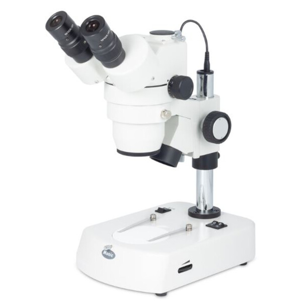 Motic microscopul stereoscopic zoom SMZ143-N2LED, trino, 10x/20, Al/Dl, 3W LED