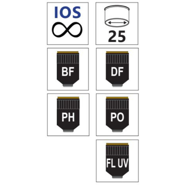 Optika obiectiv IOS U-PLAN F (Semi-Apo) PH 10x/0.3, M-1321