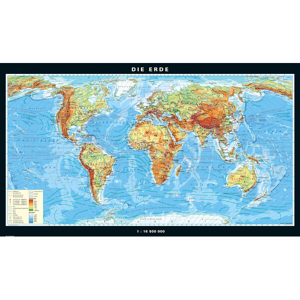 PONS Harta lumii Die Erde physisch (224 x 128 cm)