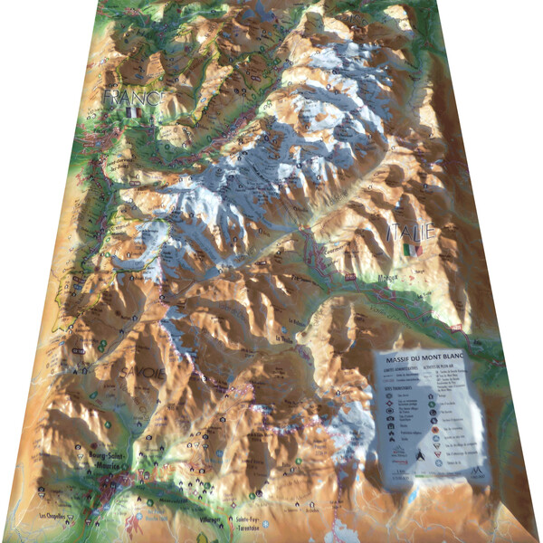 3Dmap Harta regionala Massif du Mont Blanc (61 x 41 cm)