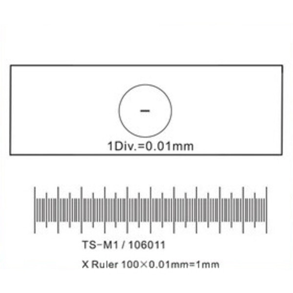 ToupTek Micrometru obiect, linii (X) 1 mm/100 div.x0,01 mm