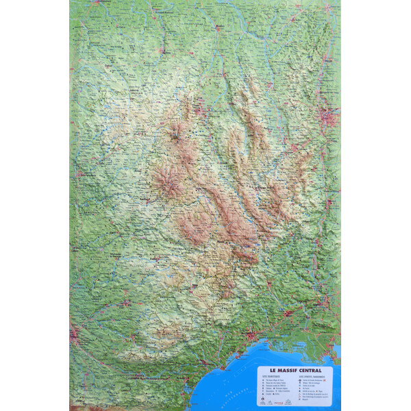 3Dmap Harta regionala Le Massif Central