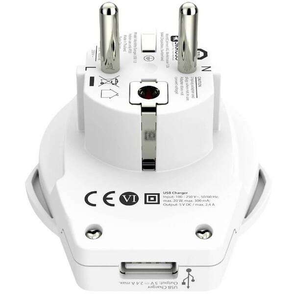Skross Adaptor de călătorie World to Europe USB 1.0