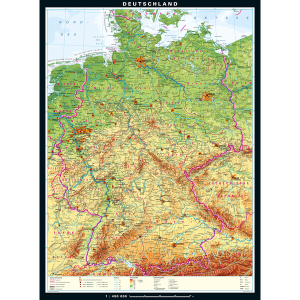 PONS Harta Germania fizică (162 x 219 cm)