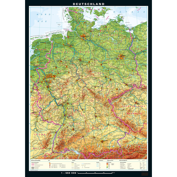 PONS Harta Deutschland physisch und politisch (133 x 186 cm)