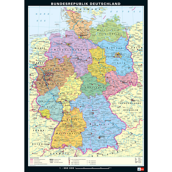 PONS Harta Deutschland physisch und politisch (113 x 157 cm)