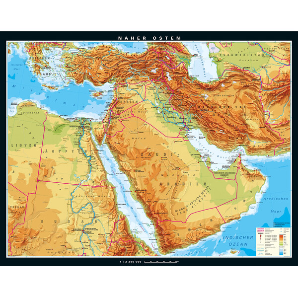 PONS Harta regionala Naher Osten physisch (203 x 158 cm)