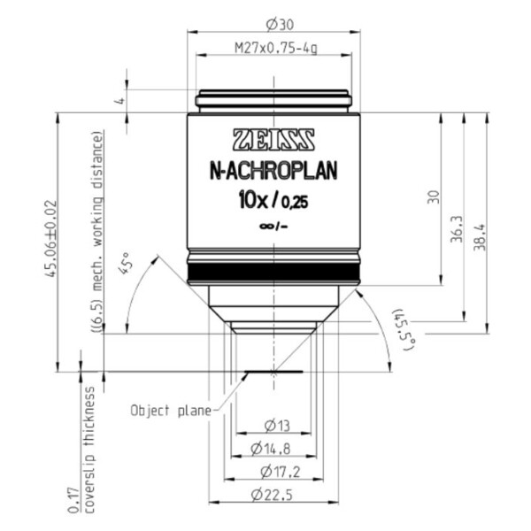 ZEISS Obiectiv N-Achroplan 10x/0,25 M27