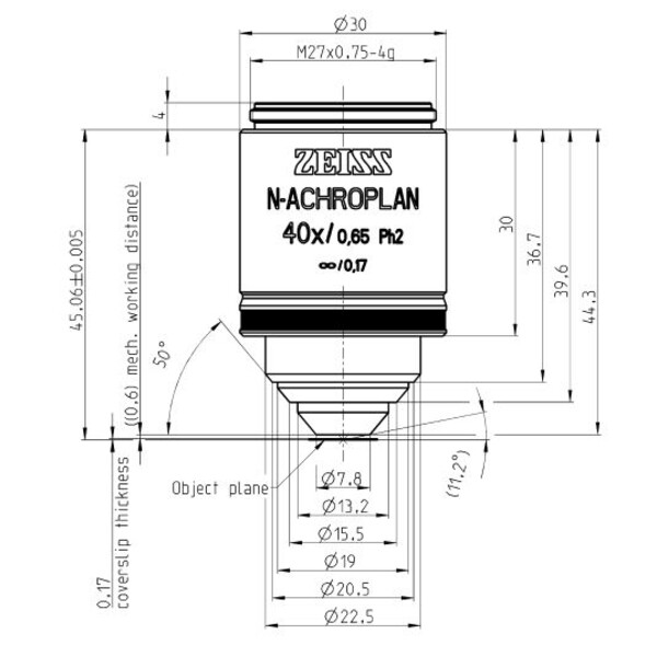 ZEISS Obiectiv N-Achroplan 40x/0,65 Ph2 M27