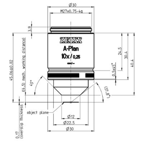 ZEISS obiectiv A-Plan 10x/0.25 M27