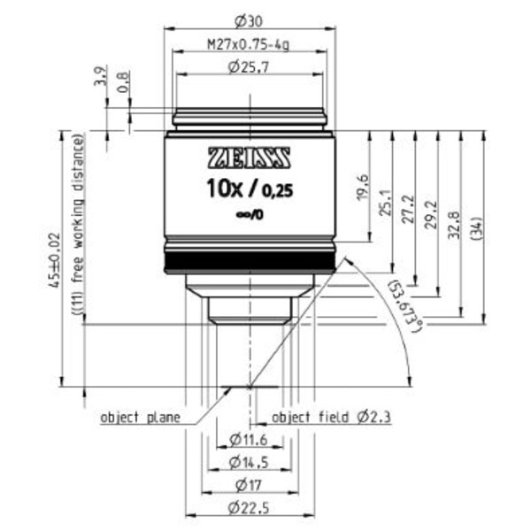 ZEISS Obiectiv EC Epiplan 10x/0.25 M27