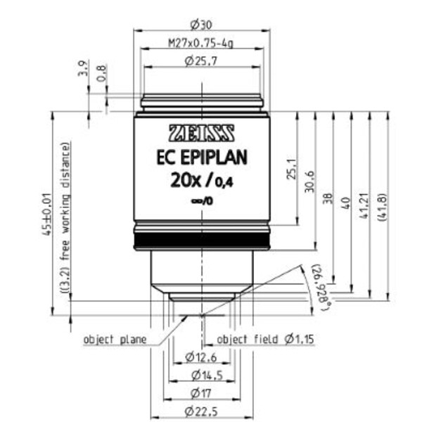 ZEISS Obiectiv EC Epiplan 20x/0.4 M27