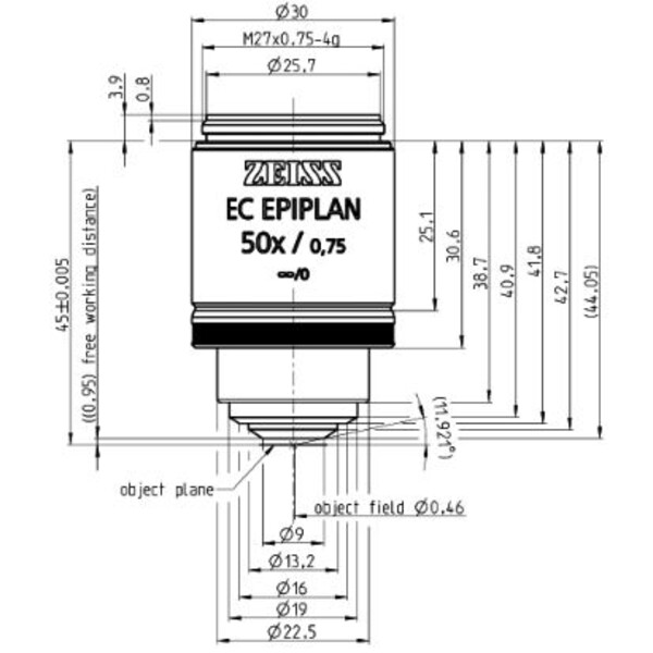 ZEISS obiectiv Objektiv EC Epiplan 50x/0,75 M27