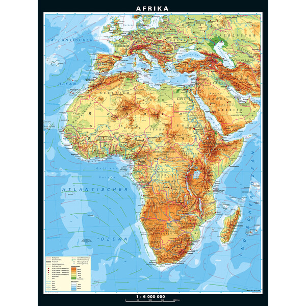 PONS Hartă continentală Africa fizică (157 x 206 cm)