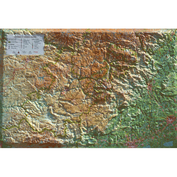 3Dmap Harta regionala Cévennes et Grands Causses