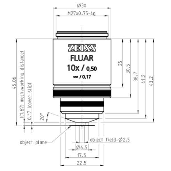 ZEISS obiectiv Objektiv Fluar 10x/0,5, wd=1,6mm