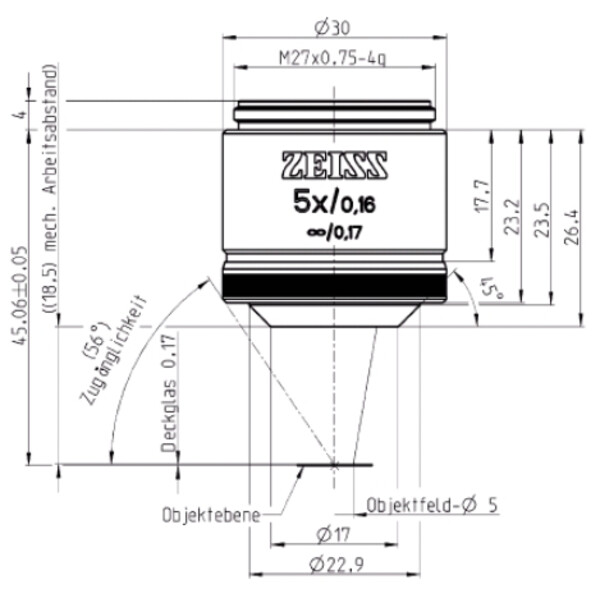 ZEISS Obiectiv EC Plan-Neofluar, 5x/0.16 wd= 8.5mm