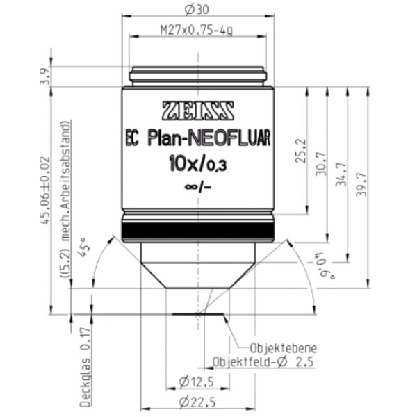 ZEISS Obiectiv EC Plan-Neofluar, 10x/0.3 wd=5.2mm
