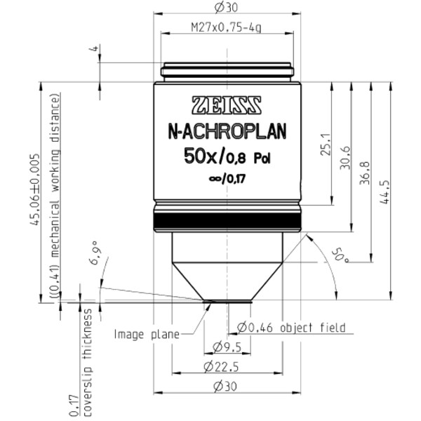 ZEISS Obiectiv N-Achroplan 50x/0.8 Pol wd=0.41mm