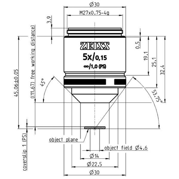 ZEISS Obiectiv LD A-Plan 5x/0.15 wd=11.7mm