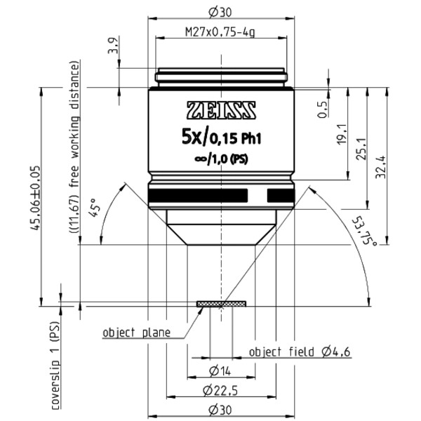 ZEISS Obiectiv LD A-Plan 5x/0.15 Ph1 wd=11.7mm