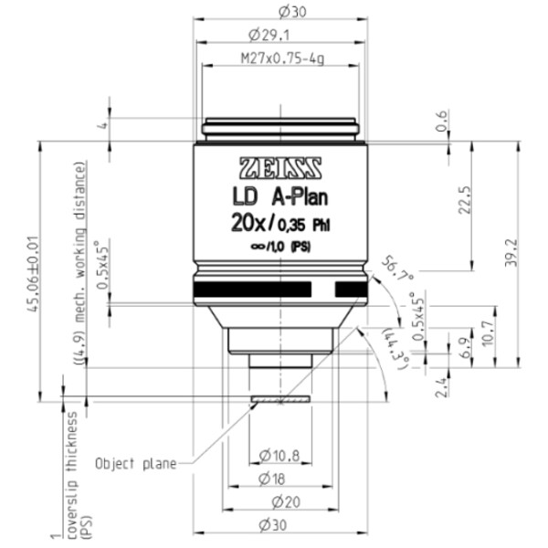 ZEISS Obiectiv LD A-Plan 20x/0.35 Ph1 wd=4.9mm