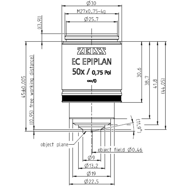 ZEISS Obiectiv EC Epiplan 50x/0.75 Pol wd=1.0mm