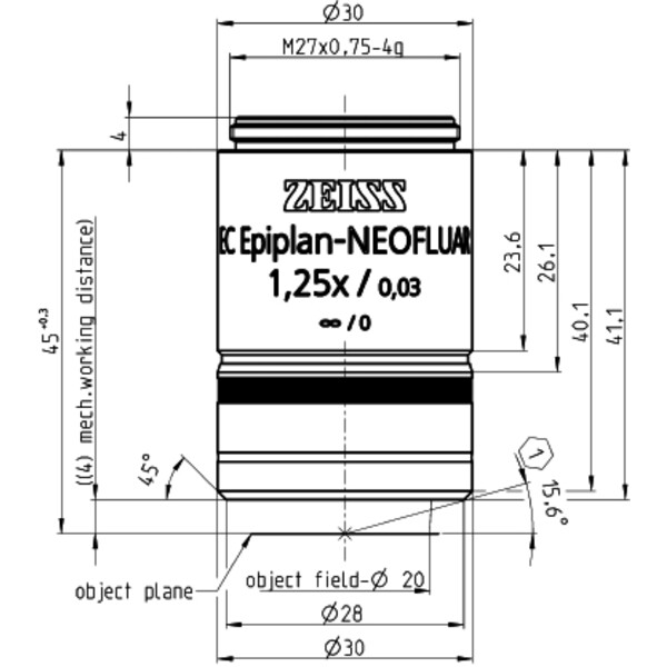 ZEISS obiectiv Objektiv EC Epiplan-Neofluar 1,25x/0,03 wd=4,0mm