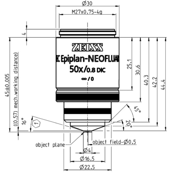 ZEISS obiectiv EC Epiplan-Neofluar 50x/0,8 DIC wd=0,57mm