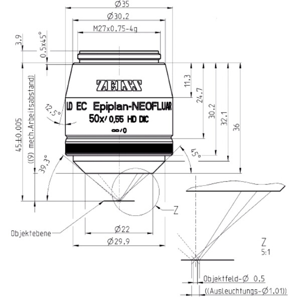 ZEISS obiectiv Objektiv LD EC Epiplan-Neofluar 50x/0,55 HD DIC wd=9,0mm
