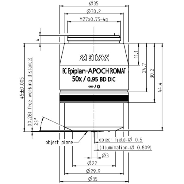 ZEISS obiectiv Objektiv EC EpiPlan-Apochromat, 50x/0,95 HD DIC wd=0,28mm