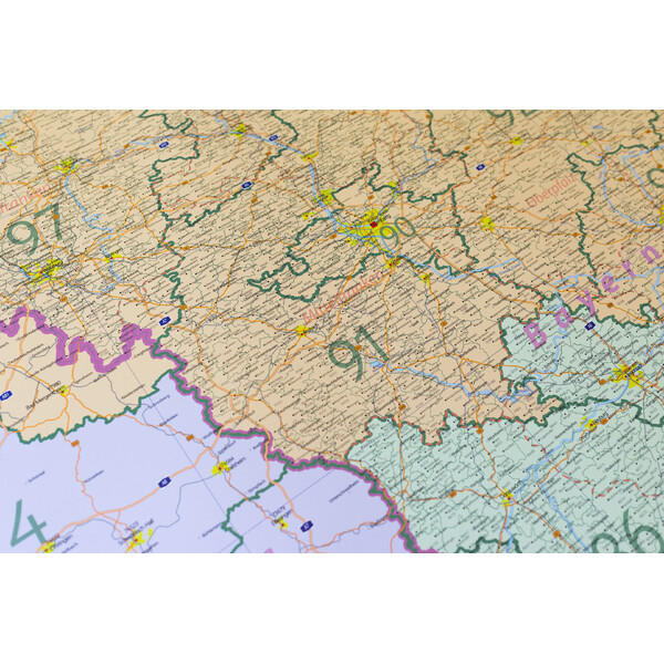 GeoMetro Harta regionala Bayern Postleitzahlen PLZ (100 x 140 cm)