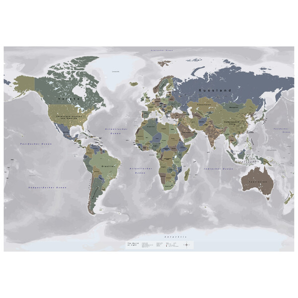GeoMetro Harta lumii Die Welt bei Nacht (140 x 100 cm)