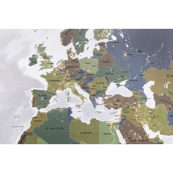 GeoMetro Harta lumii Die Welt bei Nacht (140 x 100 cm)