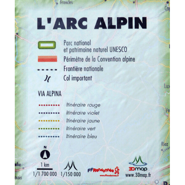 3Dmap Harta regionala Massif de L'Arc Alpin